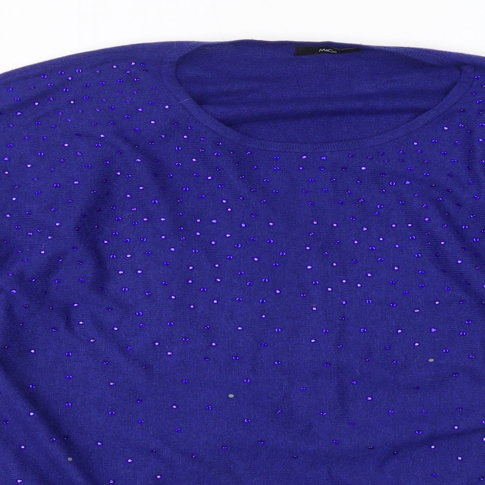 M&Co Womens Blue   Basic Blouse Size 14