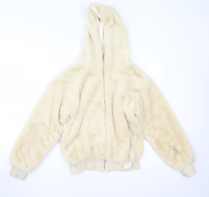 Topshop Womens Beige   Overcoat Coat Size XS