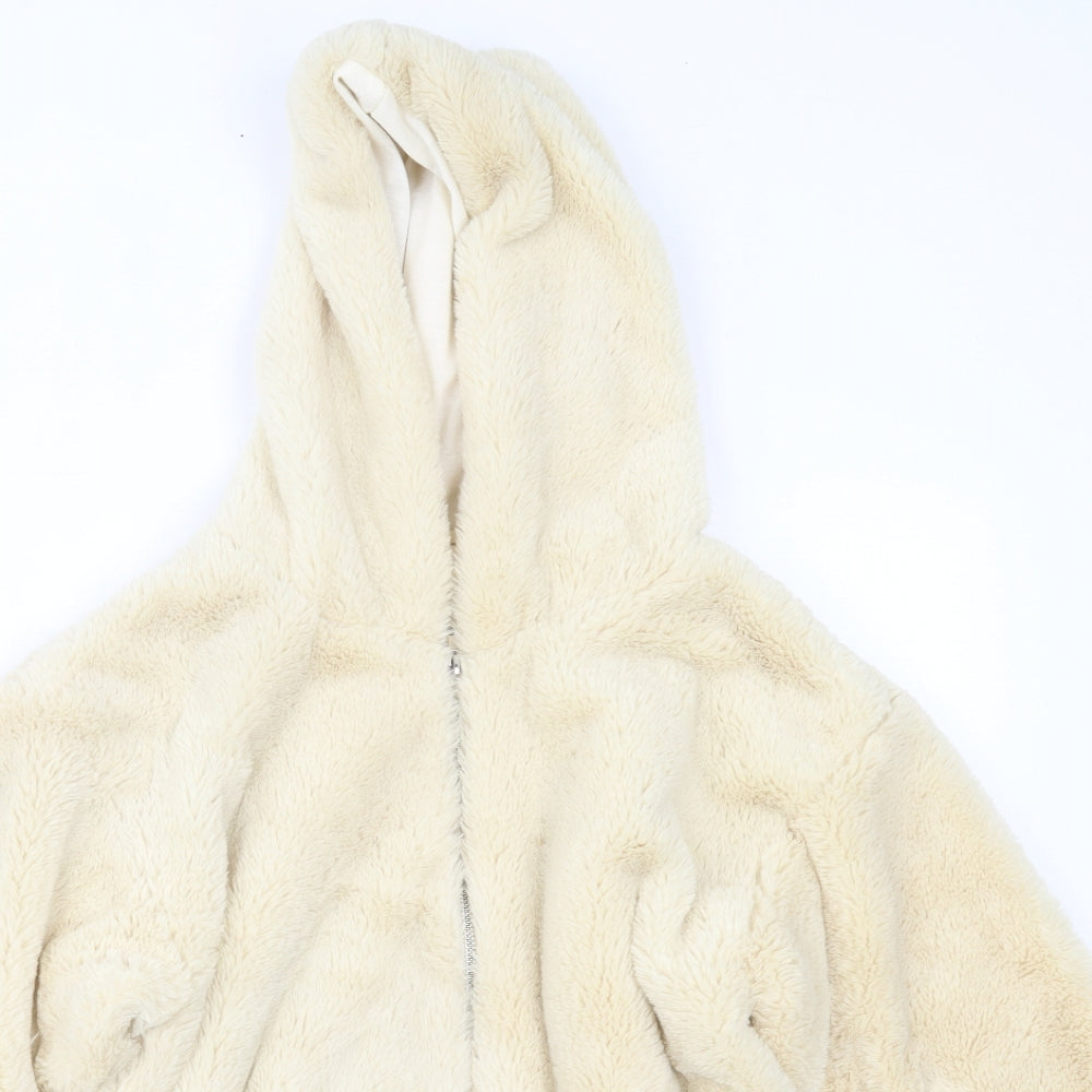 Topshop Womens Beige   Overcoat Coat Size XS