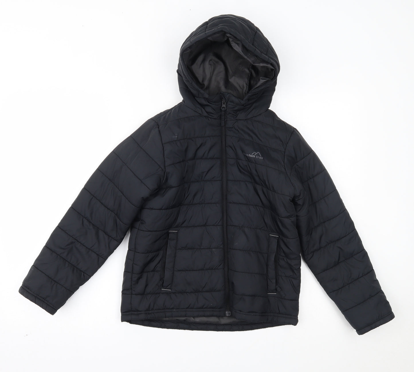 FREEDOM TRAIL Boys Black   Puffer Jacket Coat Size 9-10 Years