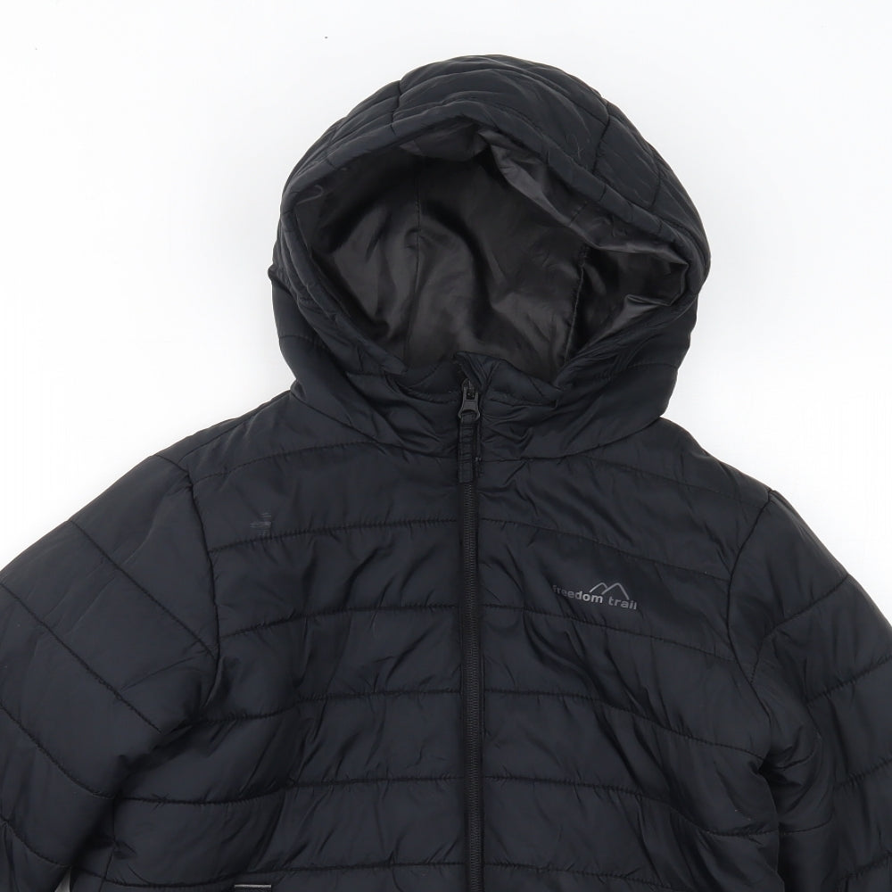 FREEDOM TRAIL Boys Black   Puffer Jacket Coat Size 9-10 Years