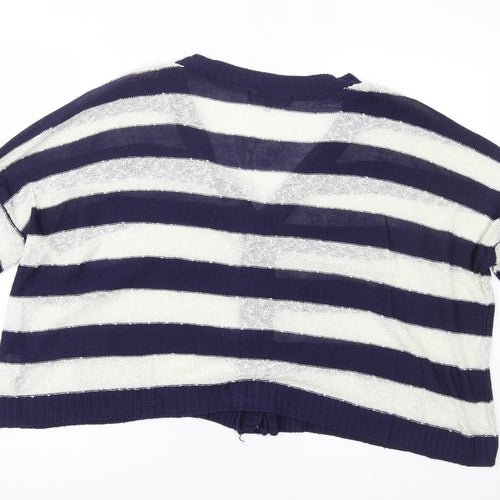 Amaya Womens Blue Striped  Cape Jumper Size L