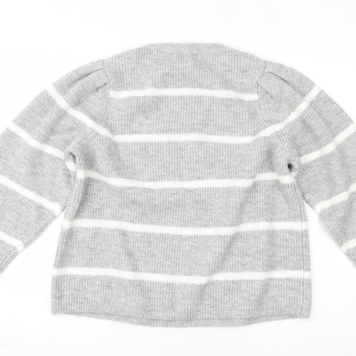 George Womens Grey Striped  Pullover Jumper Size L
