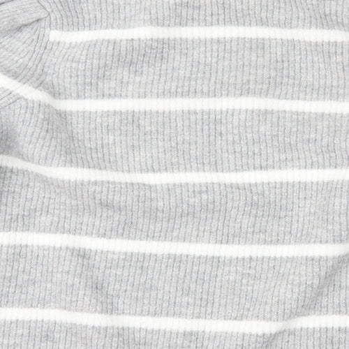 George Womens Grey Striped  Pullover Jumper Size L