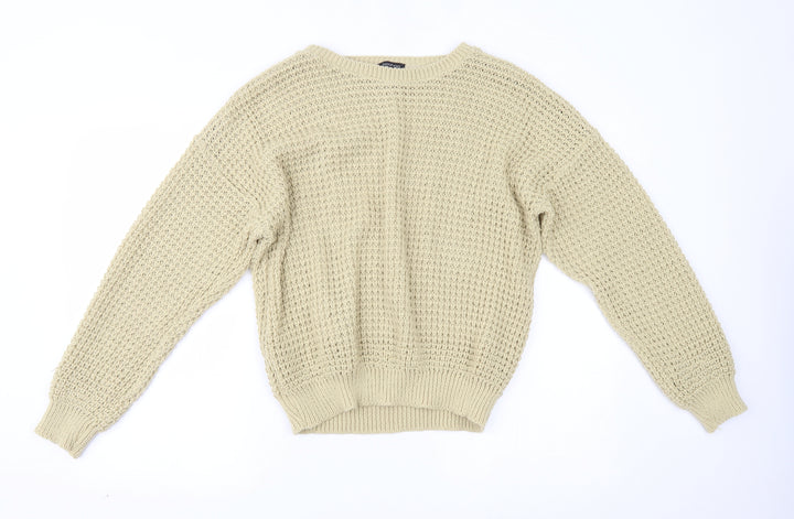Boohoo Womens Beige   Pullover Jumper Size M