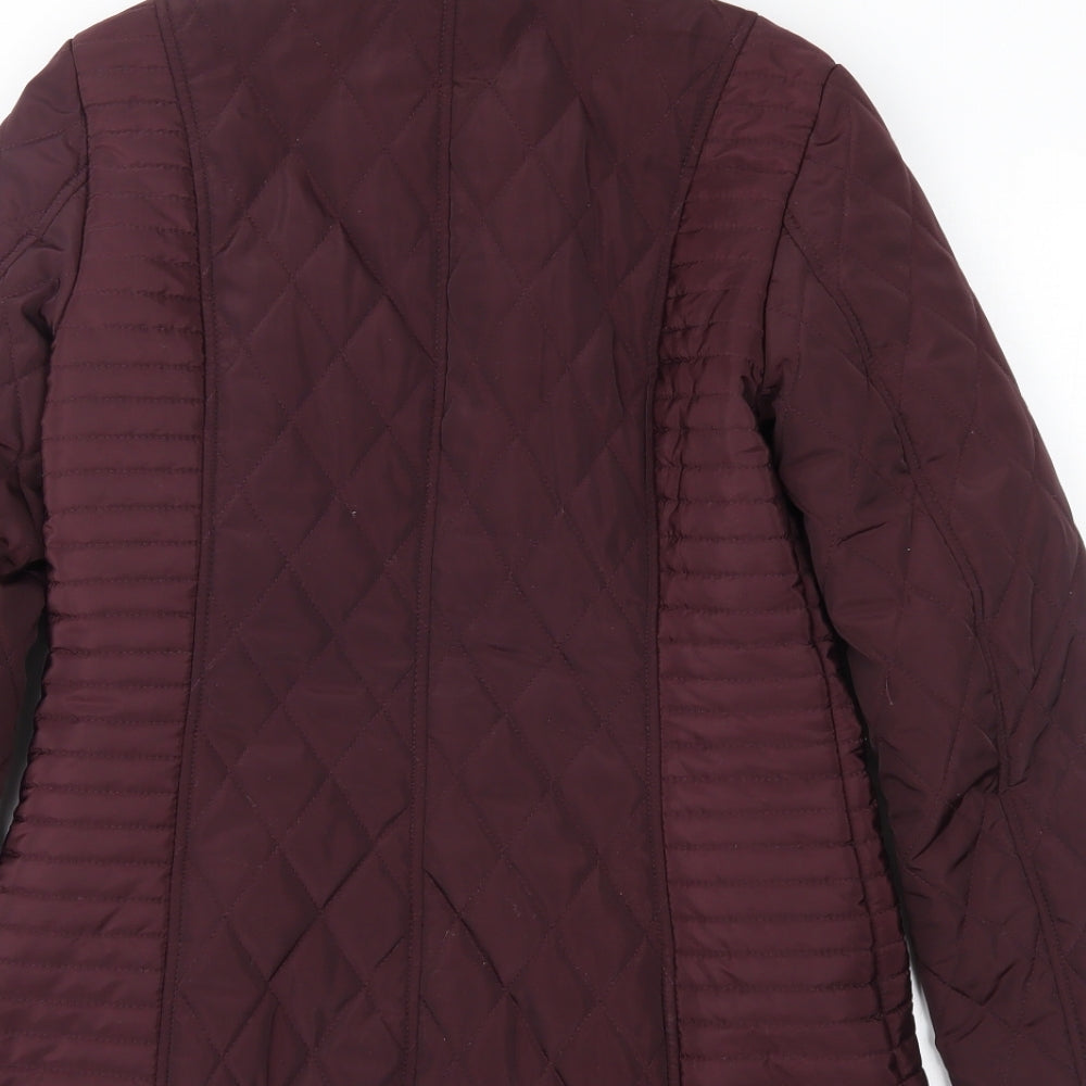 Laura Ashley Womens Purple   Quilted Coat Size 10
