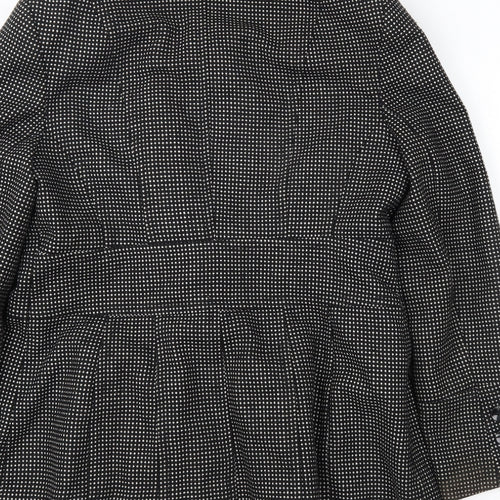 Debenhams Womens Black Polka Dot  Overcoat Coat Size 14