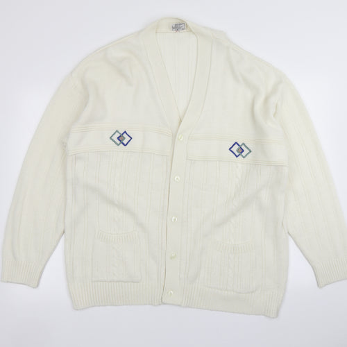 Count Christie Womens Ivory  Knit Cardigan Jumper Size L