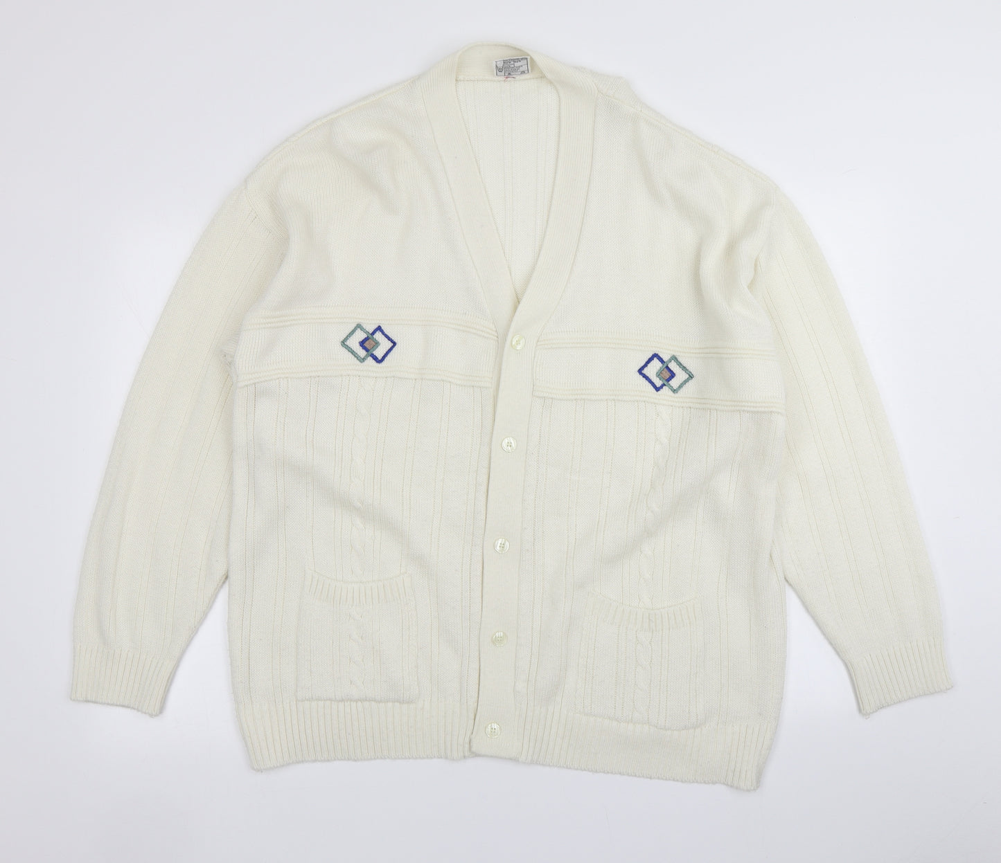 Count Christie Womens Ivory  Knit Cardigan Jumper Size L