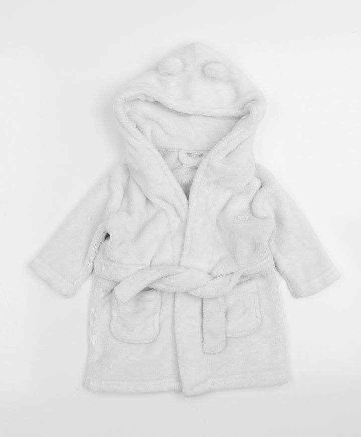 Babytown Baby White Solid Kimono Robe Size 6-9 Months