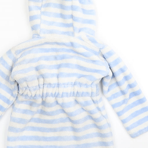George Boys Blue Striped Fleece Kimono Robe Size 12-18 Months