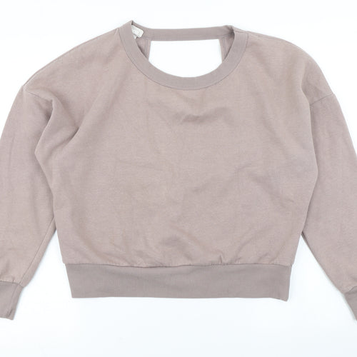 H&M Womens Brown   Pullover Sweatshirt Size S  - Cut out back