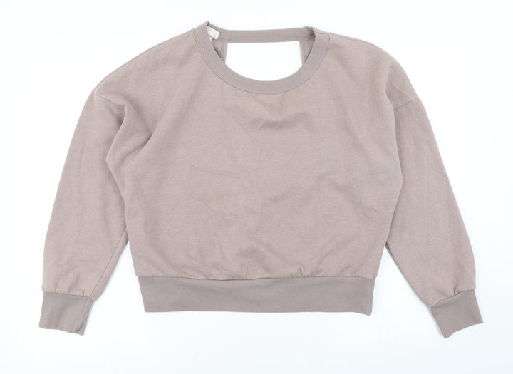 H&M Womens Brown Pullover Sweatshirt Size S - Cut out back