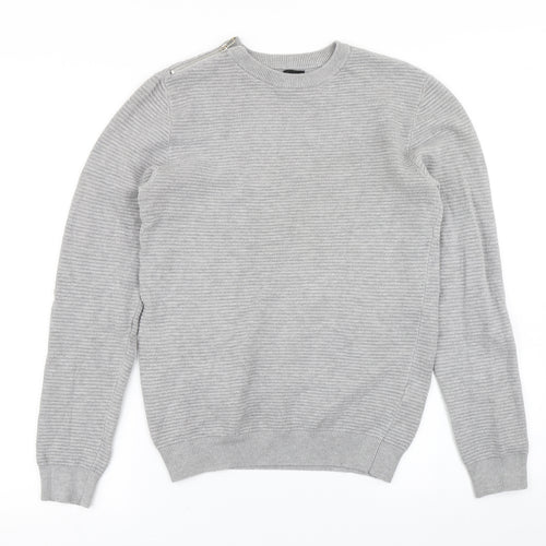 River Island Mens Grey  Knit Pullover Jumper Size XS