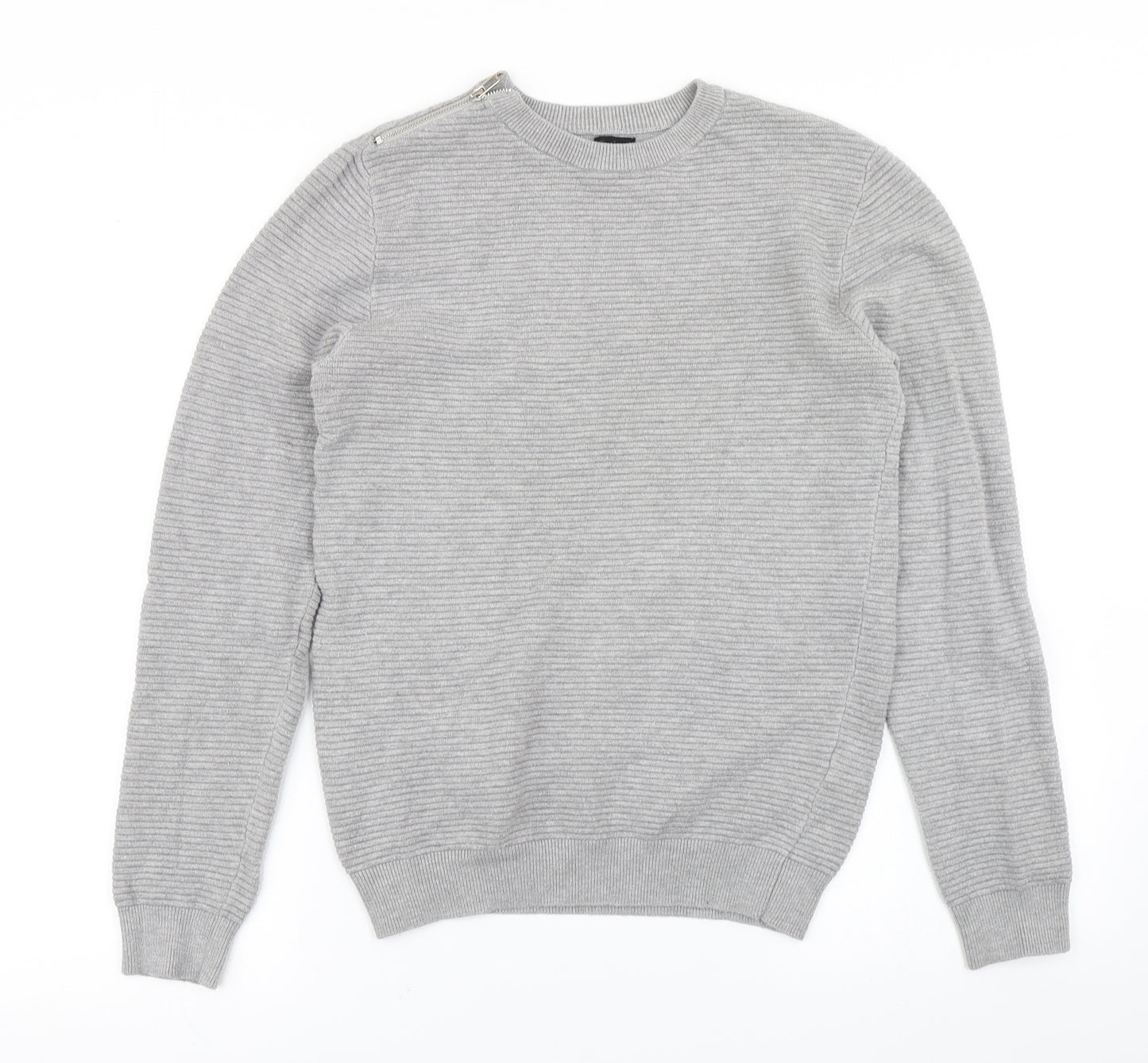 River Island Mens Grey  Knit Pullover Jumper Size XS