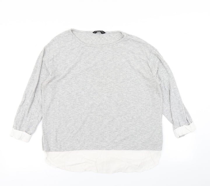 Dorothy Perkins Womens Grey   Basic T-Shirt Size 16