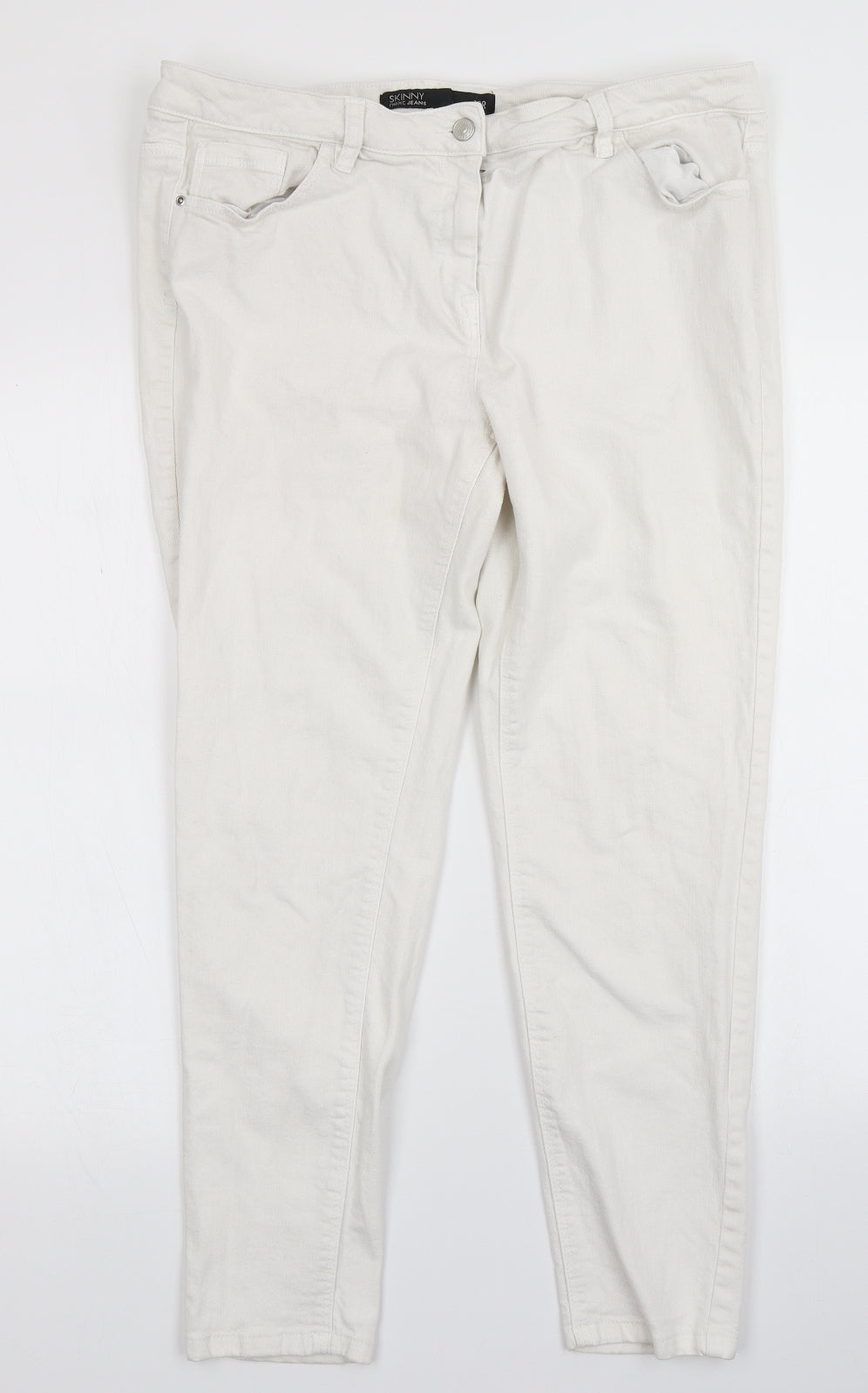NEXT Womens White  Denim Skinny Jeans Size 18 L27 in