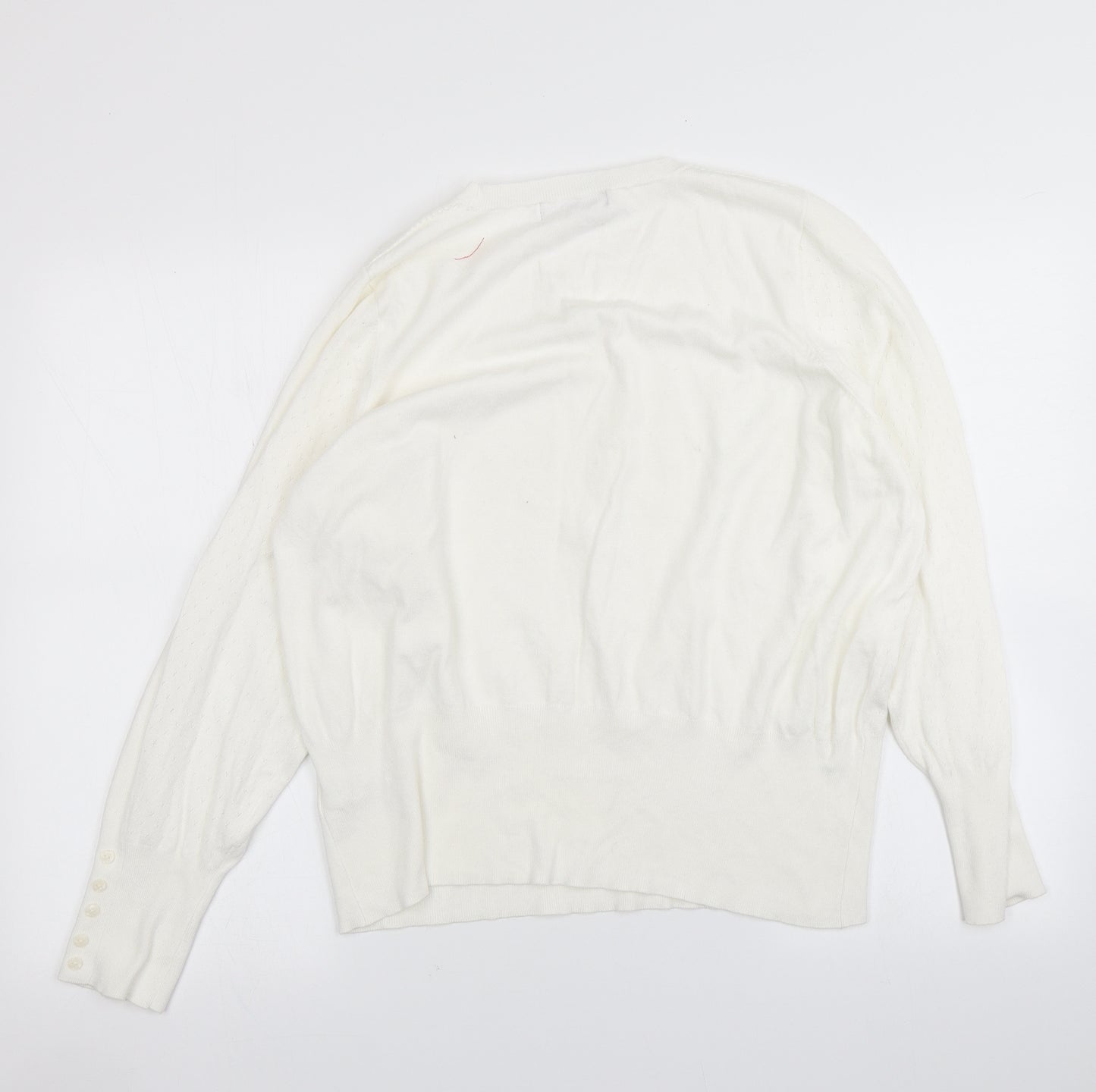 M&S Womens White  Knit Pullover Jumper Size 20