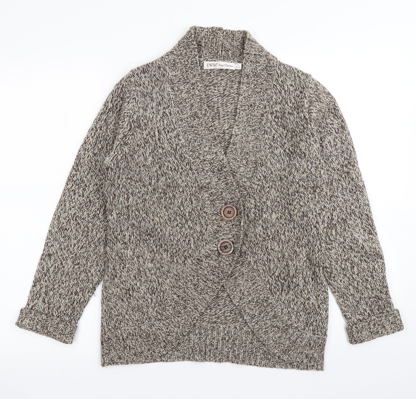 EWM Pure Classics Womens Brown  Knit Cardigan Jumper Size S