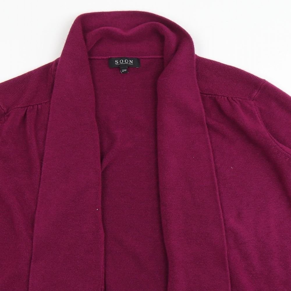 Soon Womens Purple  Knit Cardigan Jumper Size 20
