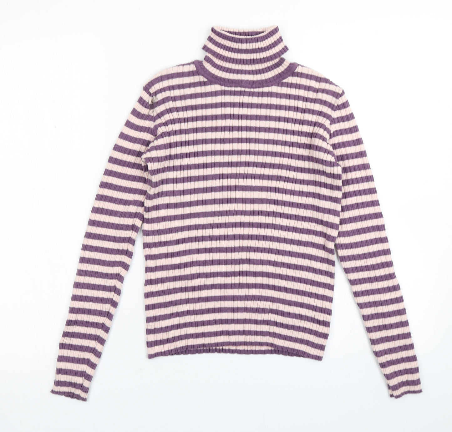 Nutmeg Girls Pink Striped Knit Pullover Jumper Size 12-13 Years