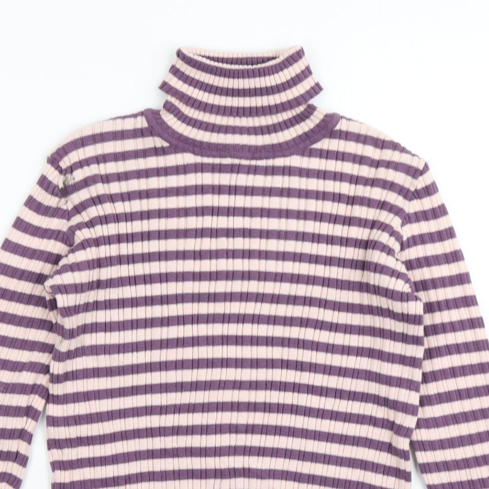 Nutmeg Girls Pink Striped Knit Pullover Jumper Size 12-13 Years