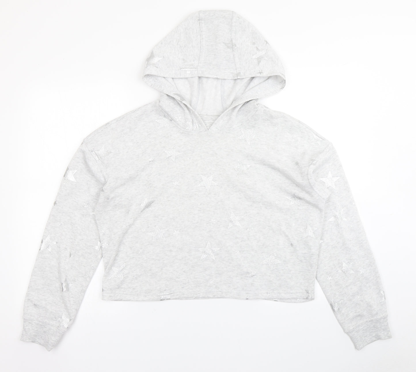 90 Degree Womens Grey   Pullover Hoodie Size L  - Cropped