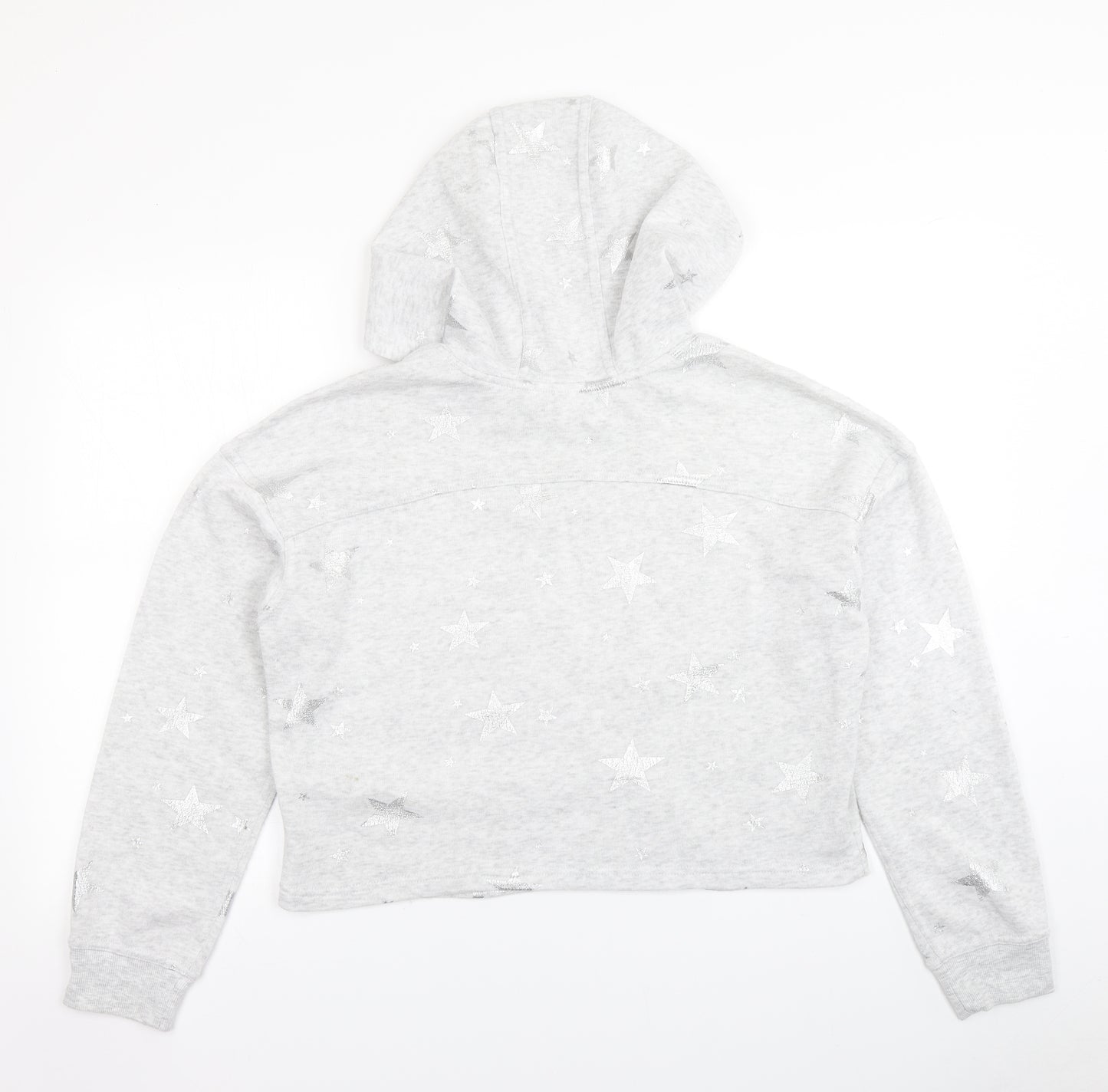 90 Degree Womens Grey   Pullover Hoodie Size L  - Cropped