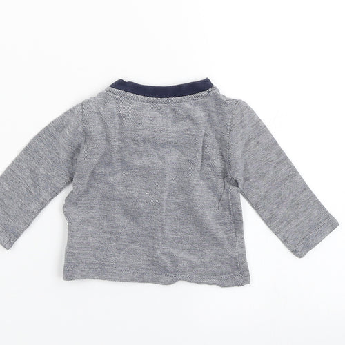 Earlydays Boys Blue Striped  Basic T-Shirt Size 0-3 Months