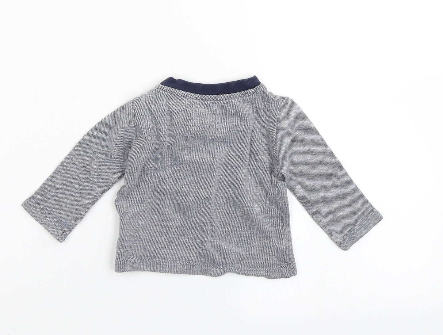 Earlydays Boys Blue Striped  Basic T-Shirt Size 0-3 Months
