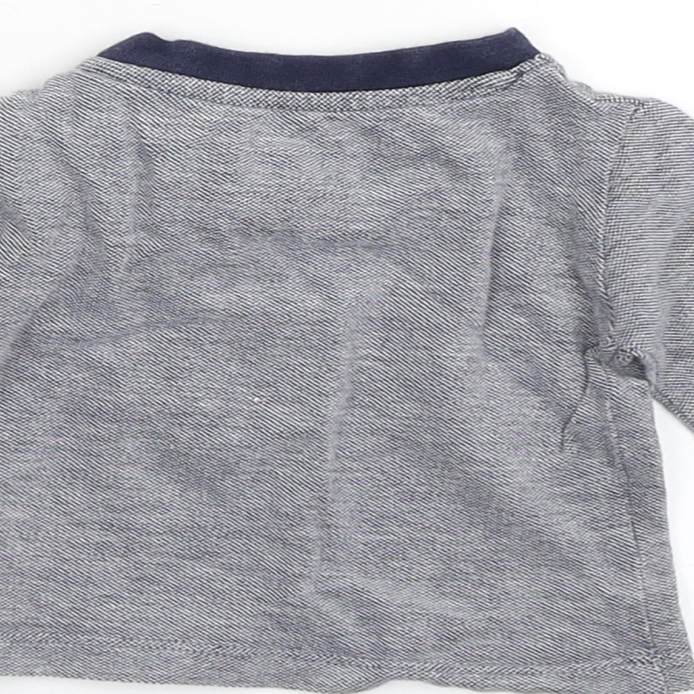 Earlydays Boys Blue Striped  Basic T-Shirt Size 0-3 Months