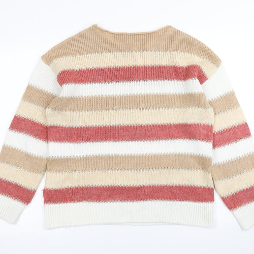 Peacocks Womens Brown Striped Knit Pullover Jumper Size M