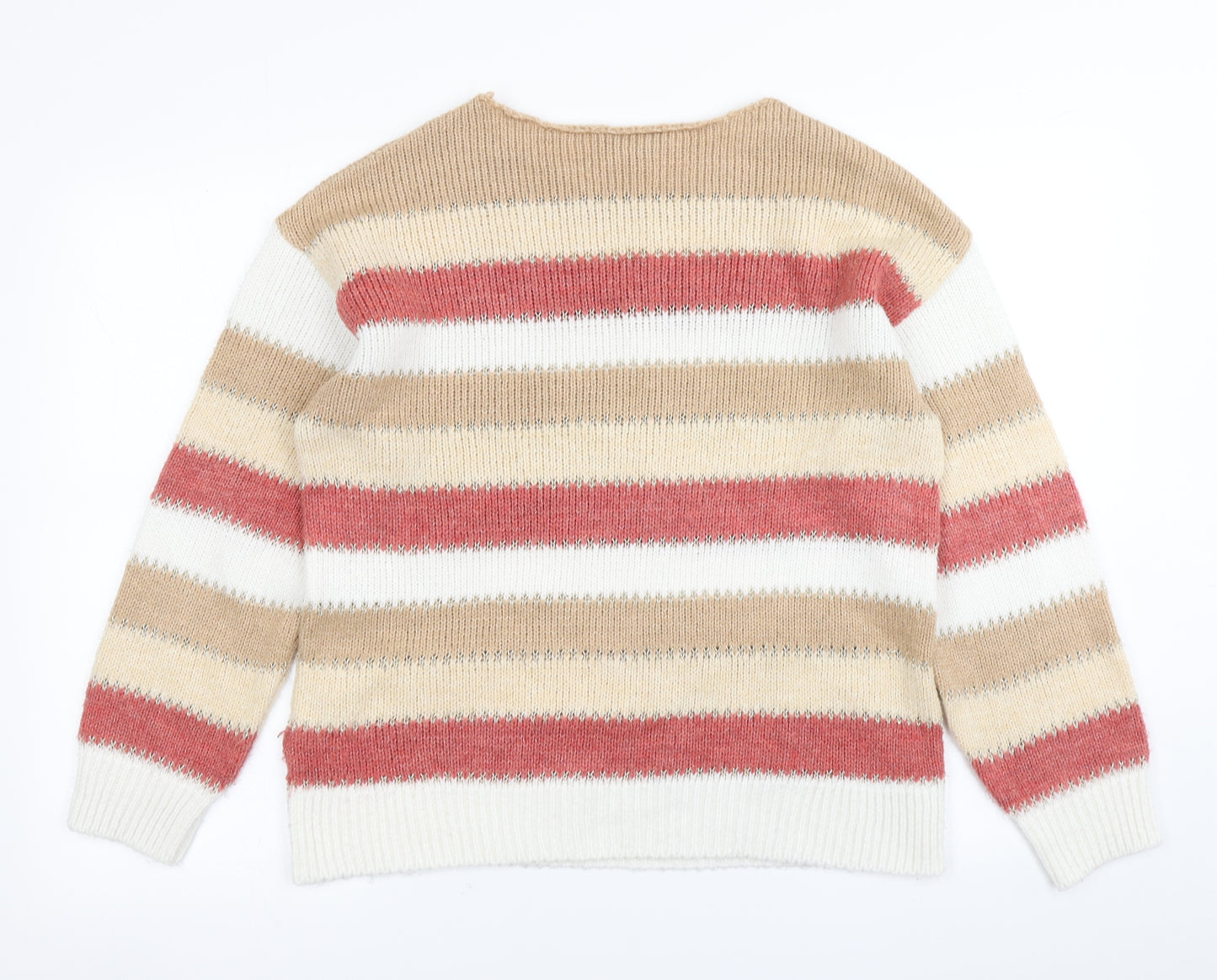 Peacocks Womens Brown Striped Knit Pullover Jumper Size M