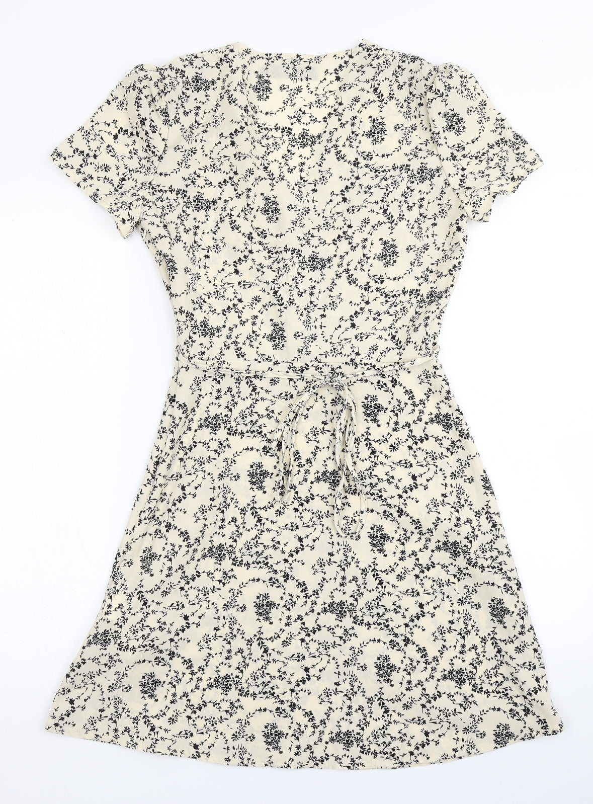 Missguided Womens Ivory Floral  Fit & Flare  Size 4