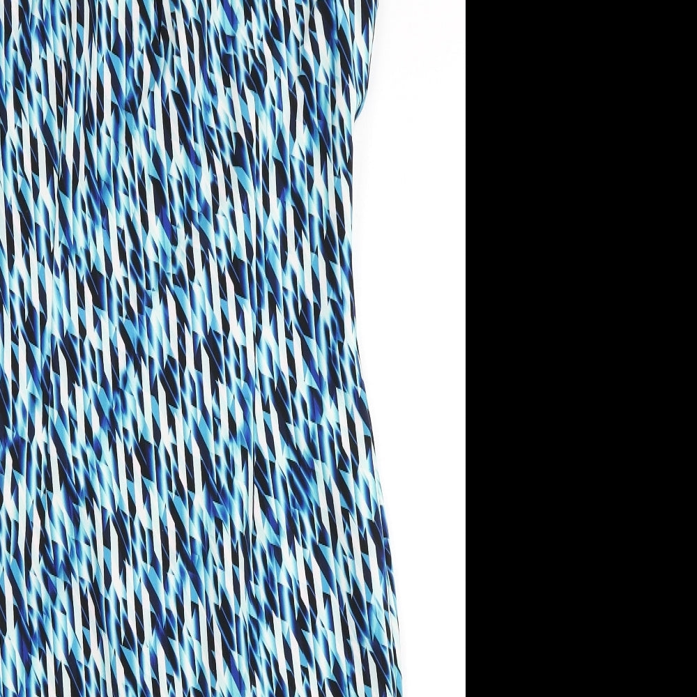 Per Una Womens Blue Geometric  Pencil Dress  Size 12