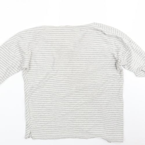 Nutmeg Womens Grey Striped  Pullover Sweatshirt Size 18