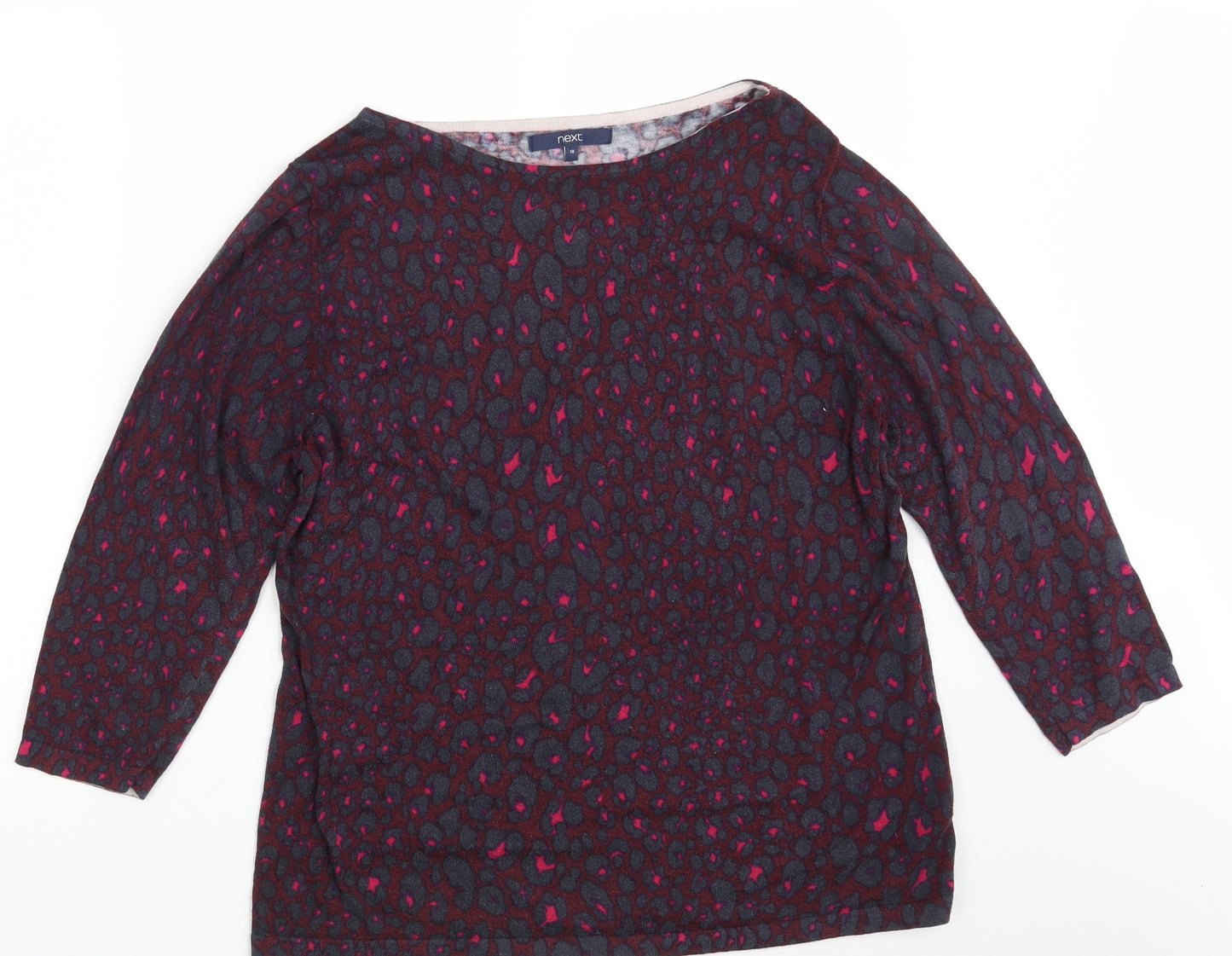 NEXT Womens Purple Animal Print Knit Pullover Jumper Size 18
