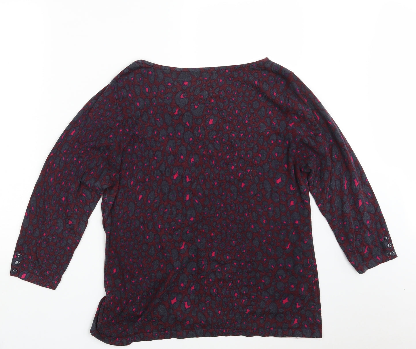 NEXT Womens Purple Animal Print Knit Pullover Jumper Size 18