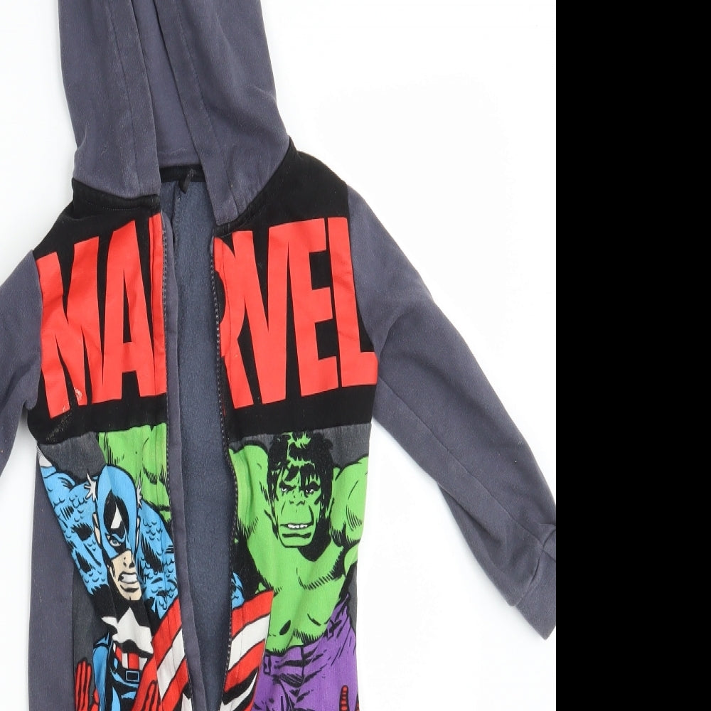 Marvel Comics Boys Grey Colourblock   One Piece Size 2-3 Years  - Inside Leg 11 Inches