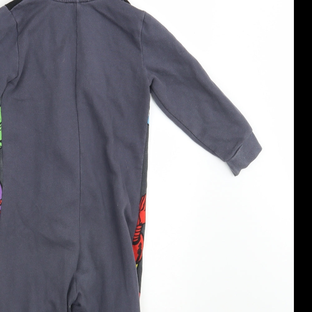 Marvel Comics Boys Grey Colourblock   One Piece Size 2-3 Years  - Inside Leg 11 Inches