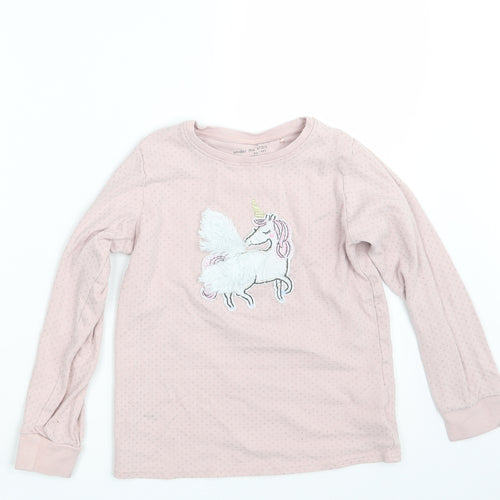 NEXT Girls Pink Polka Dot  Top Pyjama Top Size 10-11 Years  - Unicorn
