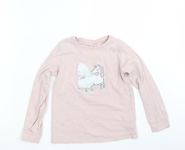 NEXT Girls Pink Polka Dot  Top Pyjama Top Size 10-11 Years  - Unicorn