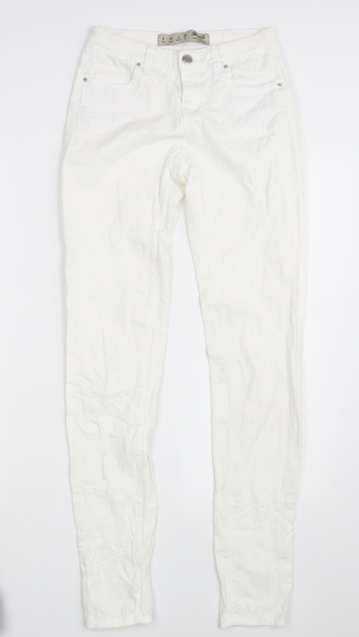 Denim Co. Womens White Denim Skinny Jeans Size 6 L30.5 in
