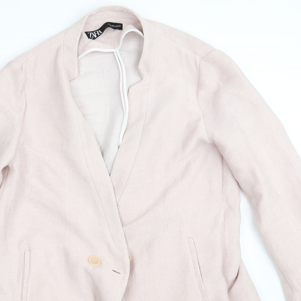 Zara Womens Pink   Overcoat Coat Size L