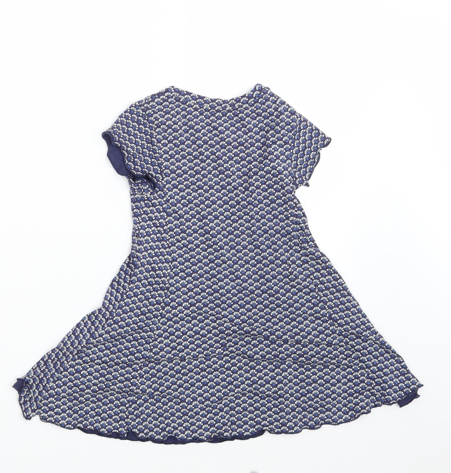 M&S Girls Blue Fair Isle  A-Line  Size 3-4 Years
