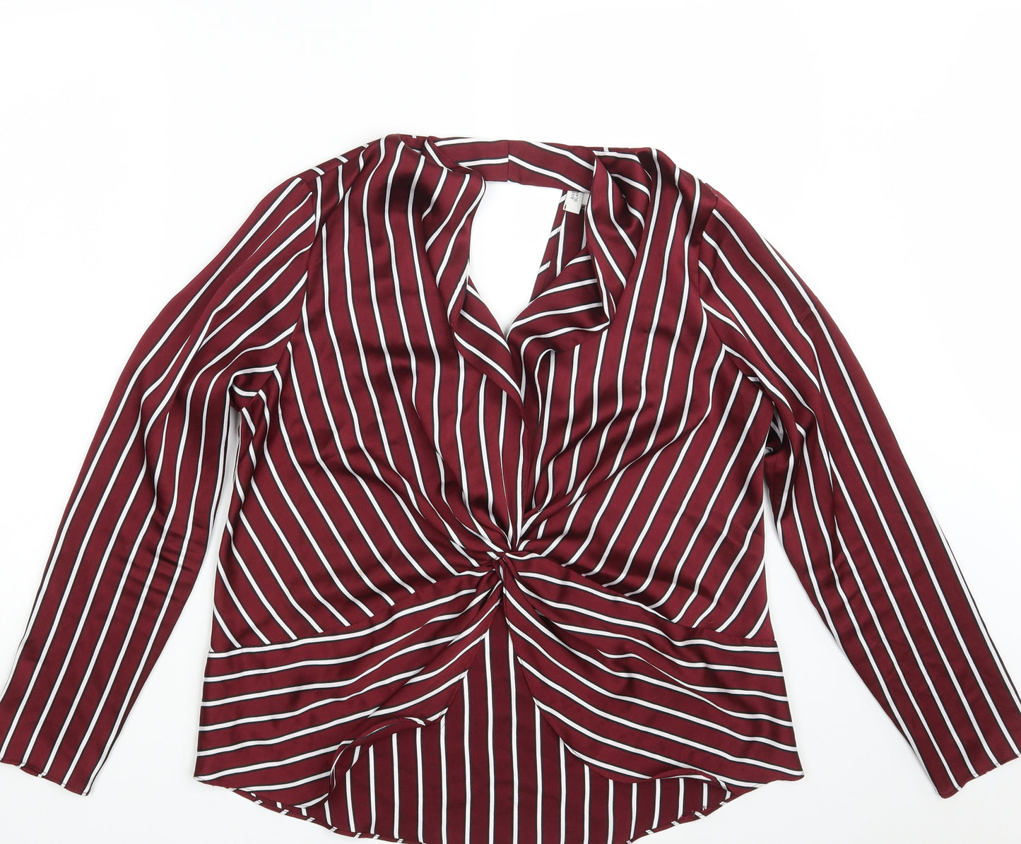 River Island Womens Red Striped  Basic Blouse Size 12