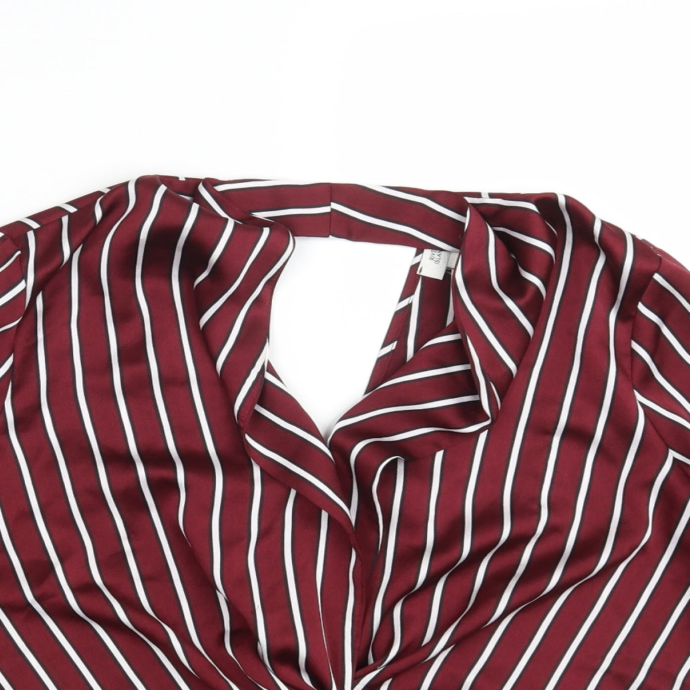 River Island Womens Red Striped  Basic Blouse Size 12