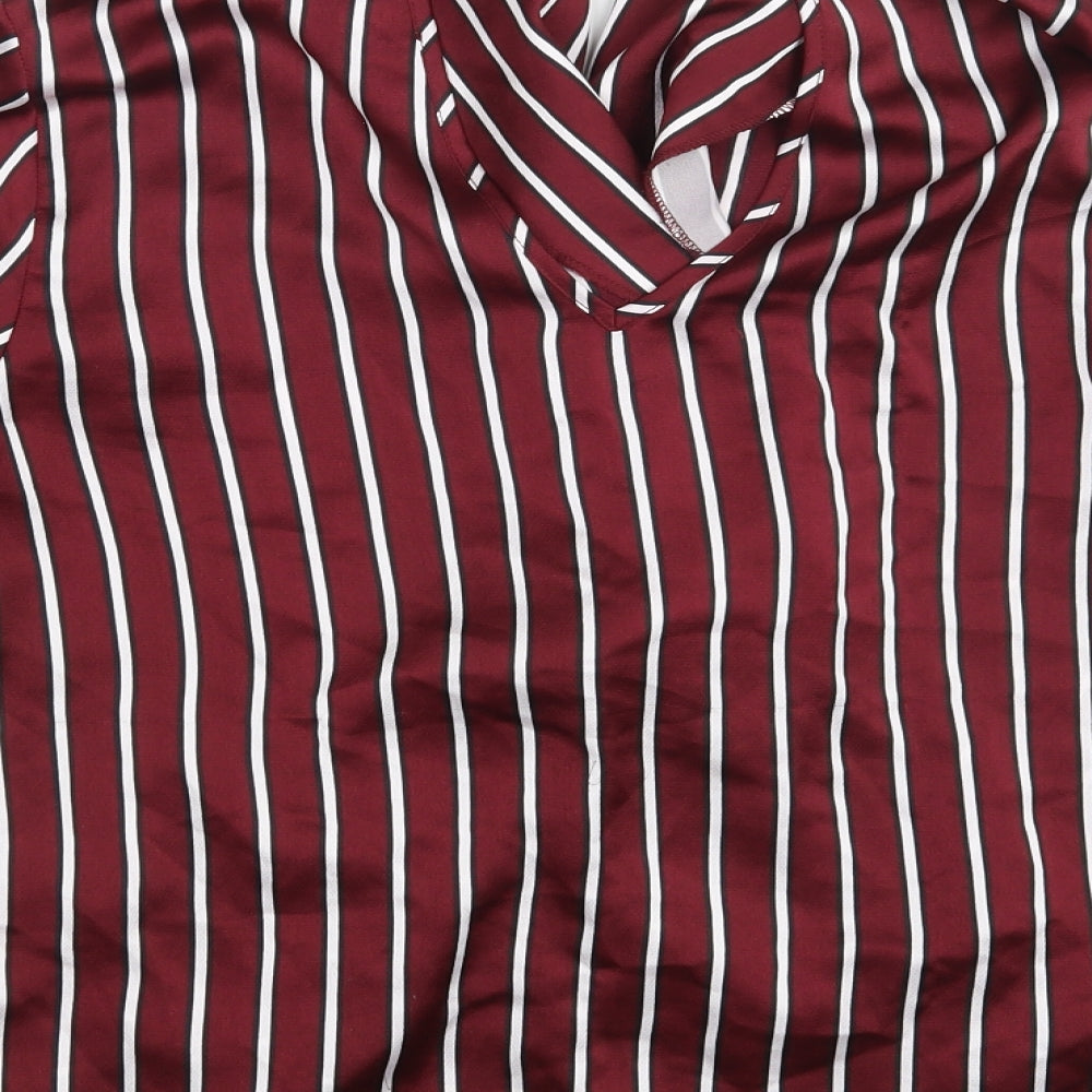 River Island Womens Red Striped  Basic Blouse Size 12