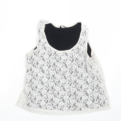 Select Womens White Fair Isle  Basic Tank Size 12