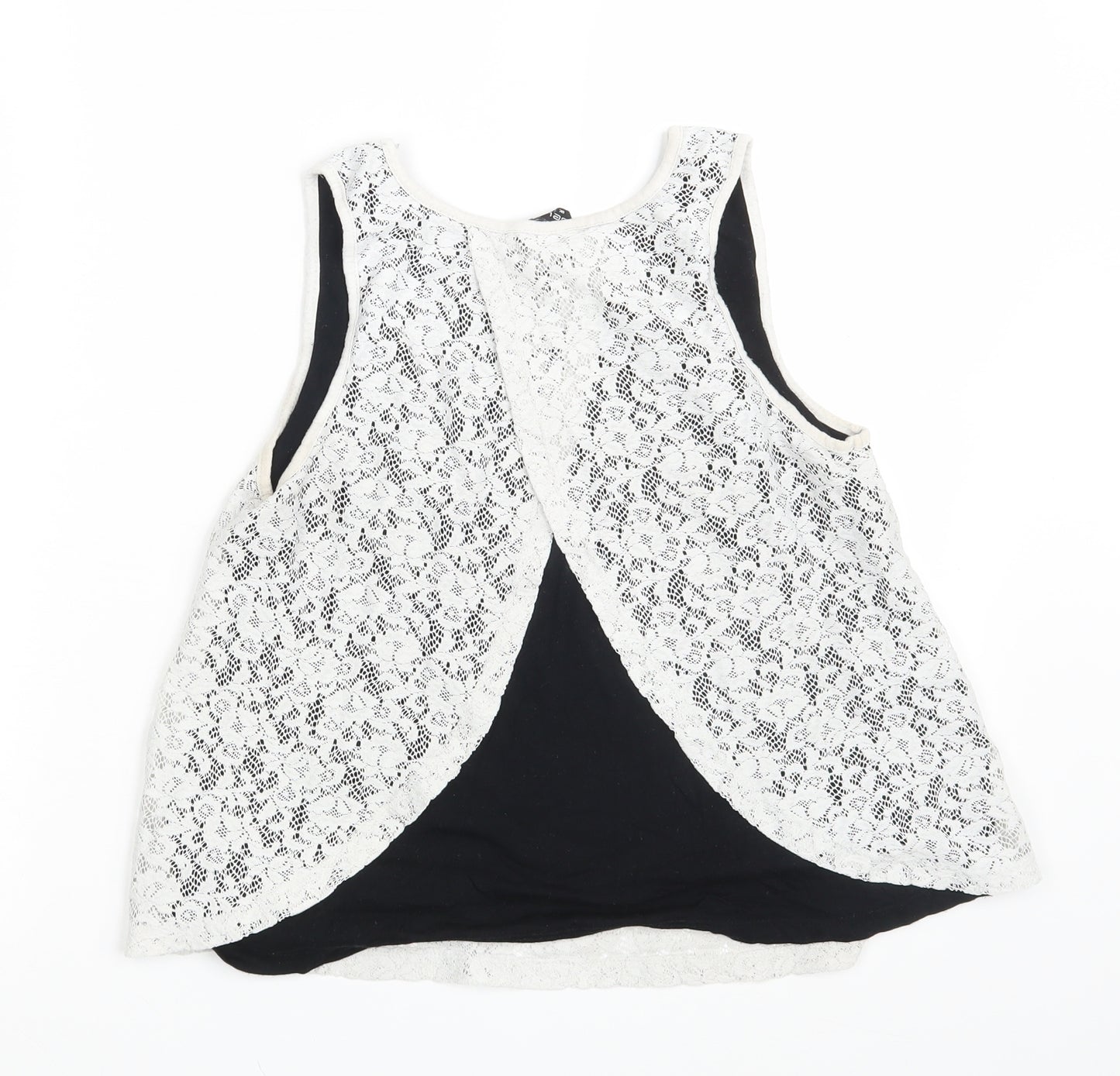 Select Womens White Fair Isle  Basic Tank Size 12